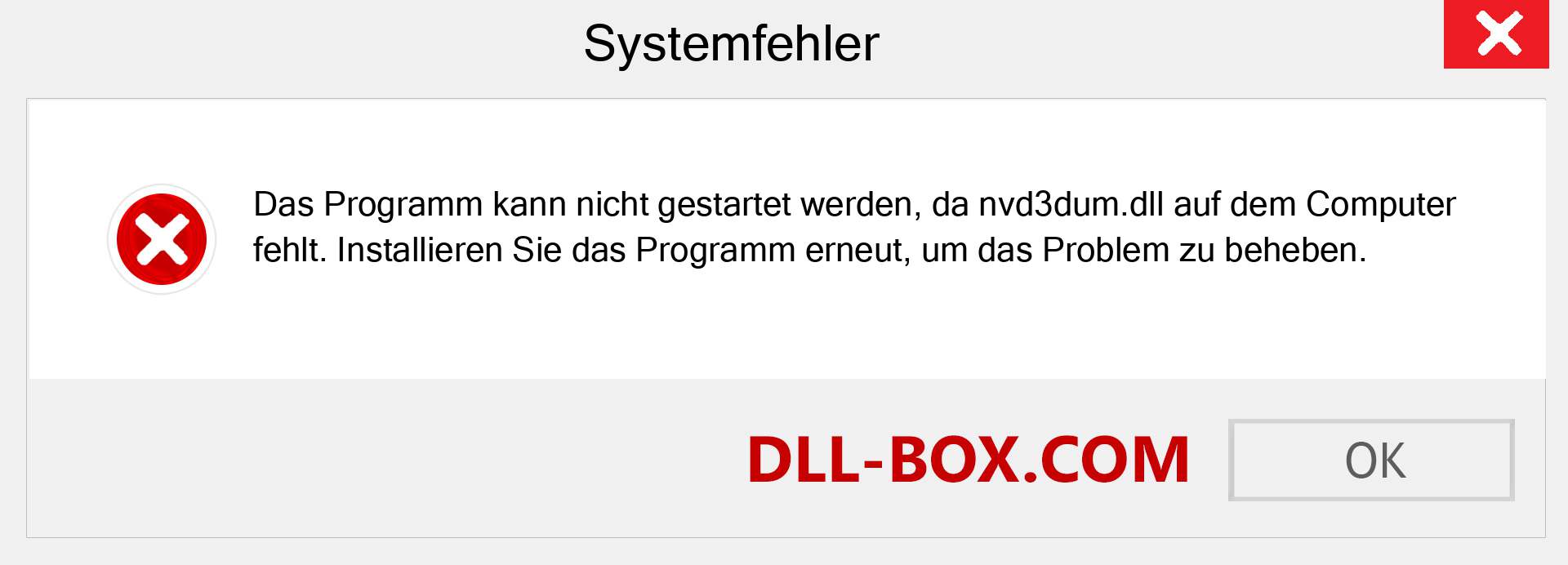 nvd3dum.dll-Datei fehlt?. Download für Windows 7, 8, 10 - Fix nvd3dum dll Missing Error unter Windows, Fotos, Bildern